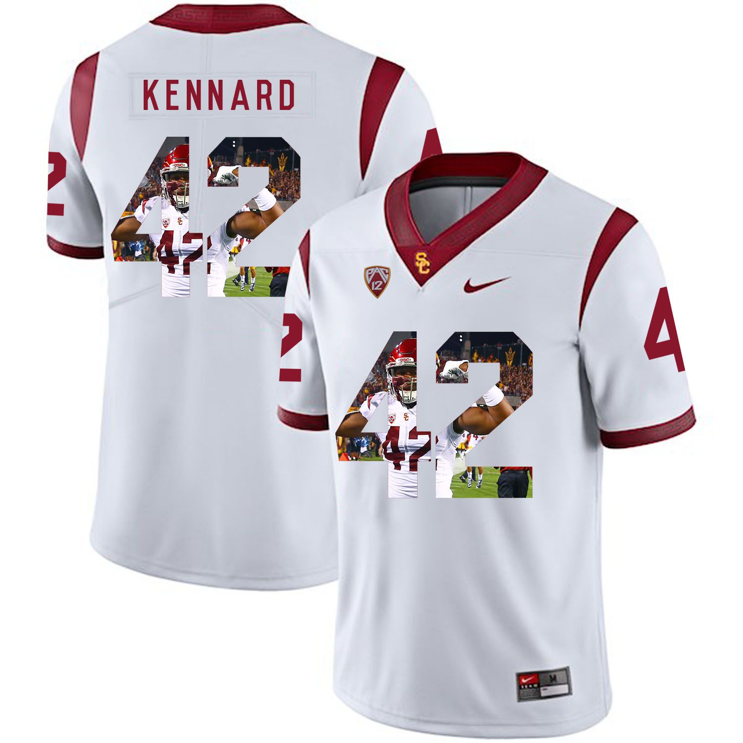 Men USC Trojans 42 Kennard White Fashion Edition Customized NCAA Jerseys